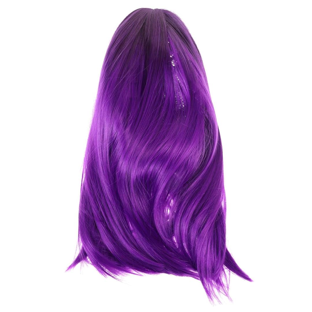 Womens Gradient Bob Wig Short Straight Cosplay Synthetic Hair Wig for Parties Daily Wear Halloween and More Comfortable Ventilative Reusable Design Gradient Purple