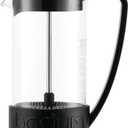 Bodum 12oz Brazil French Press Coffee Maker, High-Heat Borosilicate Glass, Black - Made in Portugal