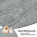 hyha Waterproof Dog Bed Blanket, Soft Pet Blankets, Waterproof Couch Cover for Dogs, Reversible Sofa Covers Washable for Furniture (30x70 Inch, Grey/Dark Grey)