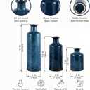 Mowtanco Blue Ceramic Vase Set of 3 Small Vases, Modern Farmhouse for Home Decor Bottles, Rustic Terracotta Vase Decorative Vases for Table,Fireplaces Decor, Bookshelf, Living Room