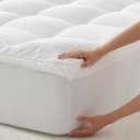 SLEEP ZONE 2 Inch Full Mattress Topper, Dual Layer 1'' Gel Memory Foam + 1'' Breathable Fluffy Cool Waterproof Removable Pillow top Pad for Back Pain, Comfort Support, White