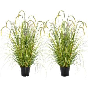 3FT Artificial Reed Grass ,2 Pack Artificial Tall Grass Plants Outdoor Indoor ,Fake Plants & Flowers in Pot-Housewarming gifts For Living Room Office Bedroom Decor