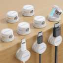 9 Pack Cable Management Cord Holder Organizer, JOYROOM Magnetic Cable Clips Adhesive Wire Keeper, Under Desk Cord Hider for Bedside Nightstand Table Desktop USB Wall Car Office Workspace Accessories (White)