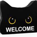 Funny Welcome Bathroom Acrylic Decor Sign Black Cat Decor Cat Decor for Home Bathroom Cat Lover Gifts For Women Men