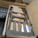 Signature Design by Ashley Hallanden Modern Farmhouse Counter Upholstered Barstool, Set of 2, Comb-back Design, Solid Wood, 25.75" , Dark Gray (Grey)