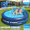 Inflatable Pool with Seats and Headrest,Oversized Thickened Large Blow Up Pool for Audlt,Inflatable Backyard Pools for Adult,Durable Swim Center Inflatable Family Lounge Pool 90"90"20"-Navy