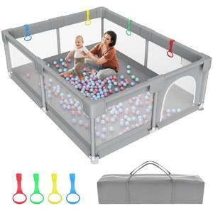 79" 71" Extra Large Playpen for Babies and Toddlers, Gap-Free, Climb-Proof Play Yard With Zippered Door and Storage Bag