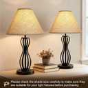 Burlap Empire Lamp Shades Set of 2, 6" Top x 16" Bottom x 10.8" High, Brown Lamp Shades for Table Lamps Floor Lamps, Natural Linen Lampshades Replacement, Spider, Harp Holders Included, Easy Assembly