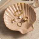 MUMREUES Ceramic Jewelry Tray Small Trinket Dish Shell Ring Holder Dish Decorative Jewelry Plate Bowl Organizing Rings Earrings Necklaces Keys Cute Room Decor Aesthetic Gifts for Mom