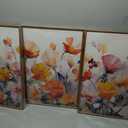 Nature Pink Floral Framed Canvas Wall Art Set,Boho Colorful Wildflowers Botanical Wall Decor, Modern Aesthetic Bohemian Flowers Art Print for Living Room,Bedroom-24 x36 x3