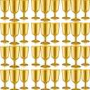 Jingmore 96 Pcs Disposable Plastic Wine Glasses 7 oz Plastic Goblets Party Wine Cups Hard Drinking Glasses with Stem Stackable Goblets Champagne Flutes for Wedding Toasting Birthday Party Supplies