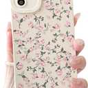 NITITOP Compatible with iPhone 11 Case Cute Aesthetic Flower Floral Vintage Rose Pattern Design for Women Girls Soft TPU White Back Shockproof Protective Phone Cover - Light Pink