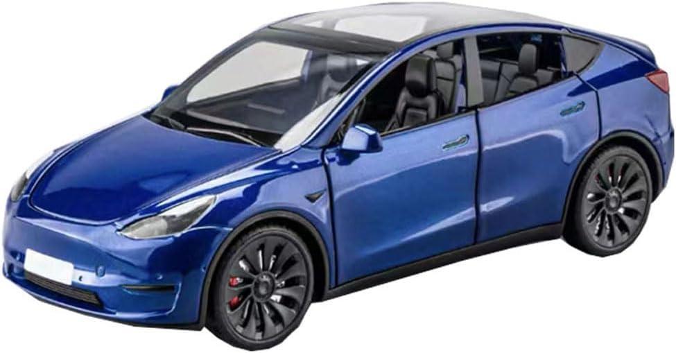 1:24 Simulated Toy Cars Y Alloy Car Model Sound and Light Return Toy Car Die Cast Metal Electric Car Boys Collection Ornaments Gifts (Blue)