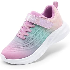 DREAM PAIRS Girls Shoes Kids Tennis Sparkle Ease Running Athletic Lightweight Sneakers for Little/Big Kids Toddler