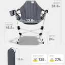 EVER ADVANCED Kids Hammock Chair Foldable, Kids Camping Chair with Stand Portable, Hammock Swing Chair with Cup Holder, Child Camping Gear Carry Bag for Traveling Outdoor Patio Supports 125LBS Grey