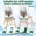 6 Pcs Winter Wonderland Chair Covers Hello Winter Chair Back Covers Frost Pine Tree Deer Chair Protector Slipcovers Washable Dining Room Seat Covers Winter Decor for Home Hotel Kitchen Indoor