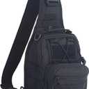 FAMI Outdoor Tactical Bag Backpack, Military Sport Bag Pack Sling Shoulder Backpack Tactical Satchel for Every Day Carry (Black)