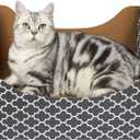 [Ultra-Large] Cardboard Cat Scratcher Box, Heavy Duty Cat Scratcher Bed with Double-Sided Scratch Pad, Sturdy and Refillable, Ideal for Scratching and Sleeping, Premium House for Indoor Cats (Grey 1)