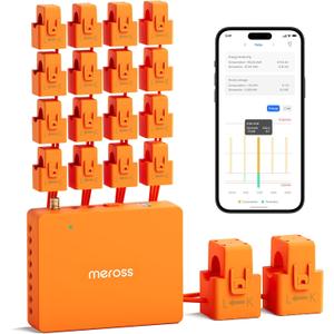 Meross Smart Energy Consumption Monitor with 18 Circuit Monitoring, Electricity Usage Monitor, Real-Time Power Usage Monitor, Home Assistant Support, Smart Alerts, No Subscriptions