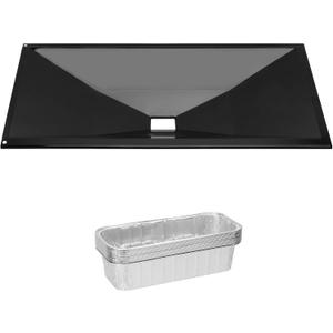 DELSbbq 66037 Grease Tray with 10-Pcs 6498 Drip Pan for Weber Genesis II 400 & LX 400 Series, Replacement for Weber Genesis II E-410 S-410 E-435 S-435, Genesis II LX E440 S440 S435 SE410