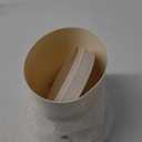 mDesign Plastic Round Trash Can Small Wastebasket - Garbage Bin Container with Swing-Close Lid - Bathroom Garbage Basket - Holds Waste, Recycling - 1.3 Gallon - Basa Collection - Cream/Beige/Natural