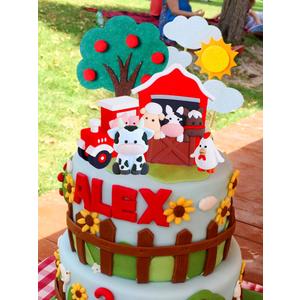 JeVenis Farm Animal Cake Toppers Sheep Cow Pig Birthday Cake Decoration