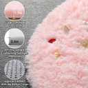 ONASAR Light Pink Fluffy Round Rugs 4ft for Girls Bedroom, Circle Area Rug for Kids Teen, Soft Plush Shaggy Circular Carpet for Nursery Dorm Classroom Playroom Living Room Home Decor Aesthetic