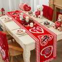Valentine's Day Table Runner 13 x 72 Inch,Rustic Kitchen Dining Table Decoration Romantic Anniversary Wedding Decor for Indoor Outdoor Home Party Couples Gifts