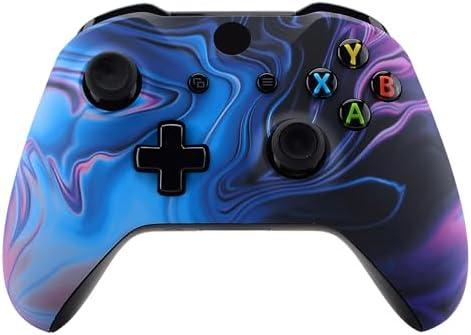 eXtremeRate Origin of Chaos Patterned Front Housing Shell Case, Soft Touch Faceplate Cover Replacement Kit for Xbox One S & One X Controller (Model 1708) - Controller NOT Included
