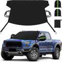KXQ Car Windshield Cover for Ice and Snow, Enhanced-600D Oxford Fabric Windshield Snow Covers, Windshield Cover for Snow Fits Most Large SUVs, Pickup Truck (71 x 47.5 Inch)