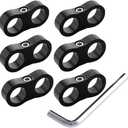 YSIL 12AN Hose Separator Clamp Fuel Line Mounting Clamp Aluminum Suitable for Oil Line Brake Line Water Pipe and Gas Line Black 6PCS