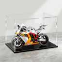 LANSCOERY Acrylic Display Case, 8x6x6 in, Upgraded Thickened UV-Resistant Showcase, 98% Clarity Dustproof Box with Glossy Black Base for Action Figures, LEGO & Models, Includes Scraper & LED Light