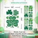 106 PCS St Patricks Day Window Clings, 8 Sheets Reusable Static Cling Stickers for Glass Window, No Glue Saint Patricks Decor for Home Office, School, Kids Gifts