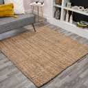 JONATHAN Y Pata Hand Woven Chunky Jute Natural 8x8 Square Indoor Area Rug, Bohemian, Rustic, Cottage, Easy-Cleaning for Living Room, Bedroom, Kitchen, Non-Shedding (NRF102A-8SQ)