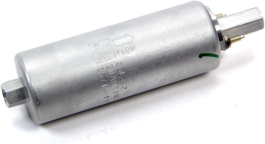 Walbro Fuel Pump, GSL, Electric, In-Line, 255 lph, 10 mm x 1.00 Female Inlet, 10 mm x 1.00 Female Outlet, Gas, Each