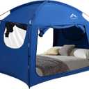 Bed Tent for Indoor Portable Light Reducing Twin Size Canopy Tents Breathable Lightweight Private Space Tent for Bed (Blue)