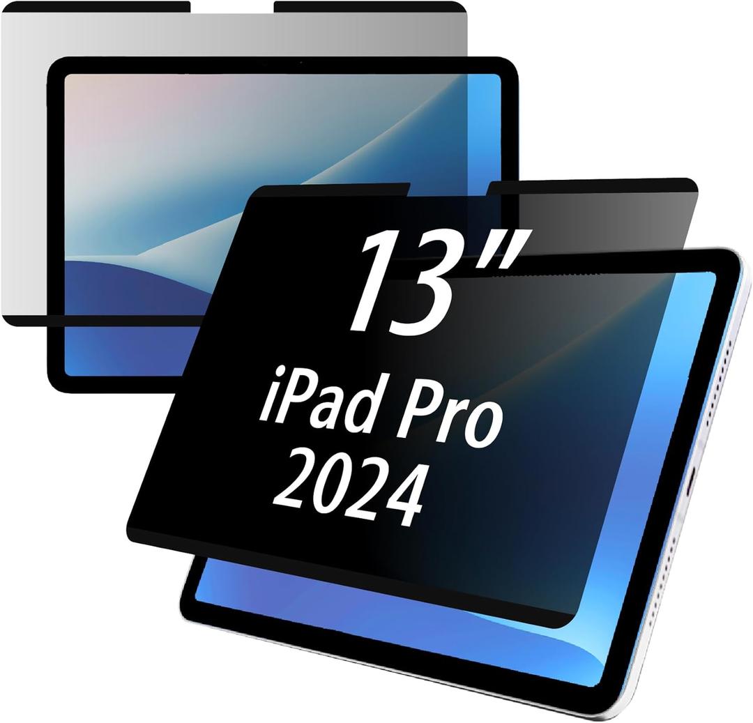 SenseAGE Magnetic Privacy Screen Protector for iPad Pro 13 inch, Removable Anti-Spy Privacy Filter, Screen Protector for iPad, Compatible with iPad Pro 13 inch (2024)