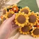 Asolire Crochet Flower Bouquet Throw Blanket, Cute Romantic Gift for Her Girlfriend Mom Mother’s Day Valentine Wedding Anniversary Birthday (Green Sunflower, 60 inches)