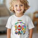 100 Days of School Shirt Kids  Boys Girls Toddler Happy 100th Day of School T-Shirt, Kindergarten 100 Day,3T-7T (5-6 Years)