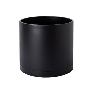 D'vine Dev 8 Inch Plastic Planter Pots for Plant Pot with Drainage Hole and Seamless Saucers, Black Color, 74-X-B-1