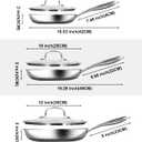 USELUCK Non Stick Frying Pans with Lid,8/10/12 inch Skillet Set,Update Coating.Compatible with All Cooktops,Oven Safe,Dishwasher Safe,PFAS-Free.