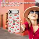 for iPhone Air Case Cute - Durable Shockproof 6.6 ft Drop Impact Phone Case - Funny Cherry Design (6.5") Glitter Pink