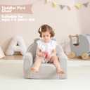 Toddler Chair,Sherpa Bear Kids Chair,Toddler Couch Fold Out,Children Reading Chair,Flip Out Kids Couch,Toddler Sofa Convertible for Age 1-3(Grey Bear)