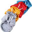2 x Dog Hoodie for Small Medium Large Dogs,Fleece Hoodie for Dogs with Zipper Pocket,Fall Winter Warm Cat Puppy Sweatshirts(Grey,XL)