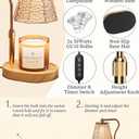 Candle Warmer Lamp with Timer, Dimmable & Height Adjustable,Modern Home Decor,Flameless Wax Warmer for Jar Candles, Light Wood,Includes 2 Bulbs, Gift for Women & Mom