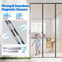 Heavy Duty Magnetic Screen Door Mesh - Hand-Free Door Net Screen with 100 Magnets, Pet & Kid Friendly, PET Fine Mesh Doors Screens Keep Bug & Mosquito Out Fit Sliding Patio French Doors Size 48" x 80"