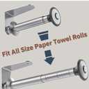 Paper Towel Holder Under Cabinet Adhesive or Wall Mounted Easy Tear One Hand Stainless Steel Fit Rolls(Silver) (Brushed Nickel)