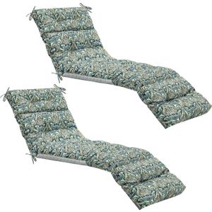 Kigley 2 Pcs Chaise Lounge Cushions 75 x 22 x 5 Inches Soft Waterproof Lounge Chair Cushion Paisley Spring Summer Seasonal Replacement for Outdoor Indoor Home Office Cyan Paisley