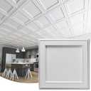 WOWSTAR 12-Pack 24"x24" Drop Ceiling Tiles, Waterproof Glue up Ceiling Panels, Modern Style 3D Wall Panels, White