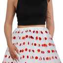 Adult Teens Women Red and White Polka Dots Tutu Mouse Costome Tutu 4 Layered Tutu with Satin Lined Halloween Christmas Tutu (Large)